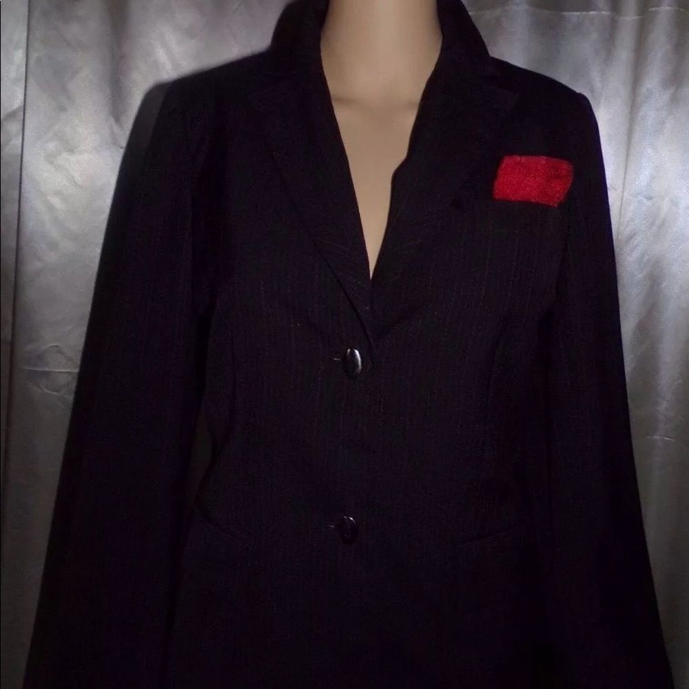 Amanda Smith Red Striped Black Blazer sz.4 petite